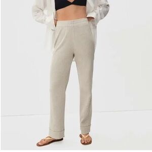 Everlane Oat Highrise Ribbed Flare Lounge Pants F-BTM-CTN-PNT-RIB- size XS